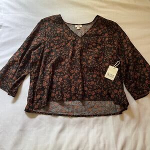 Floral Print Shirt 3/4 Sleeve -  A NEW APPROACH - Size XL